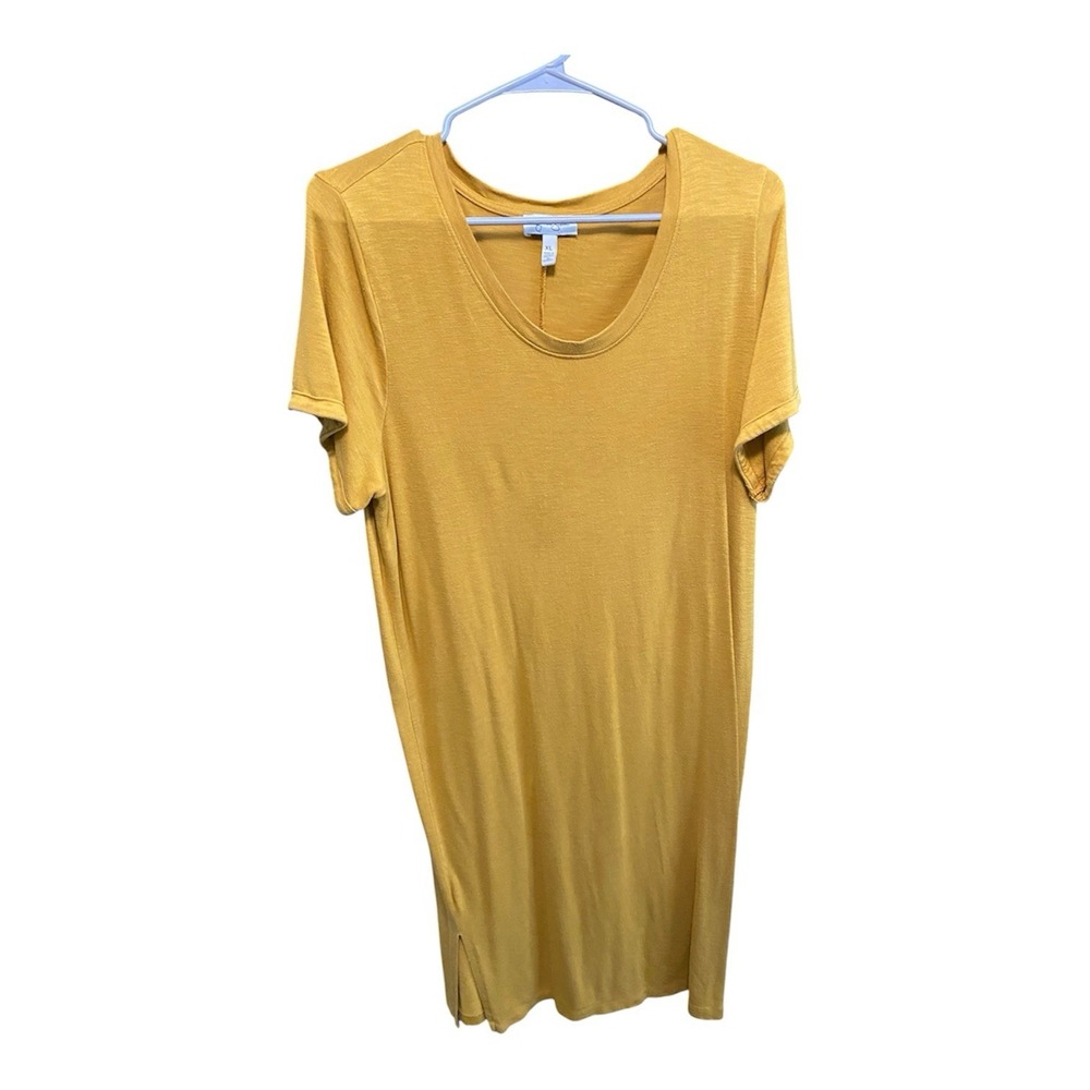 Jessica Simpson Goldenrod Yellow Short Sleeve Midi T-Shirt Dress Size Medium